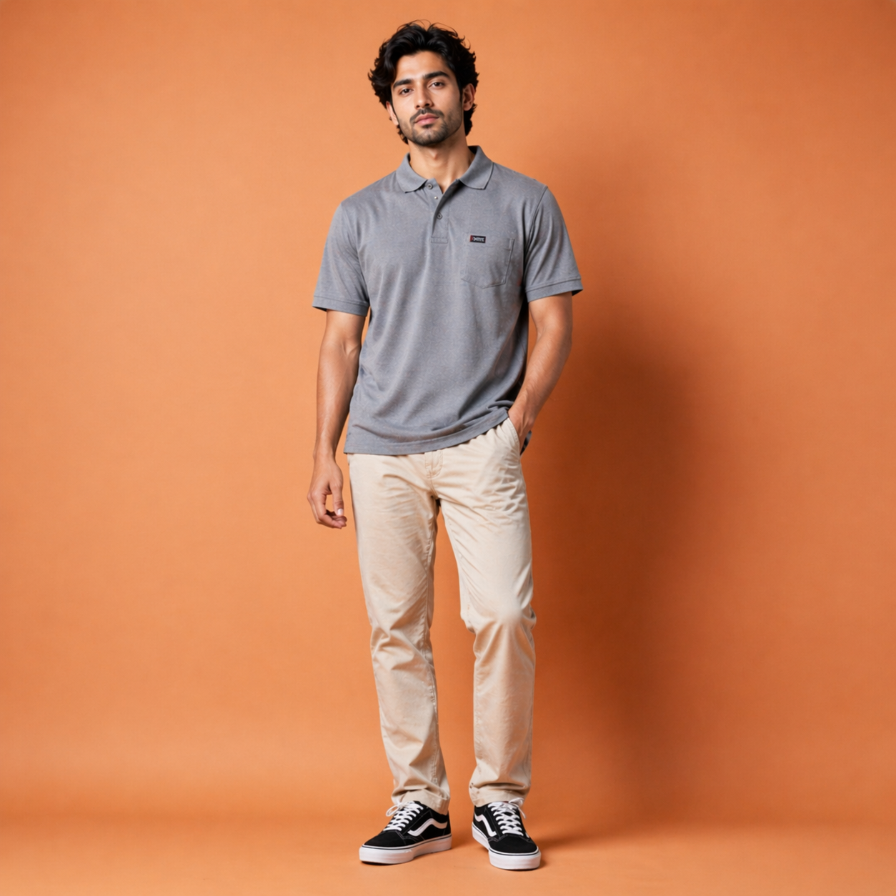 Men's Solid Cotton Half Sleeve Collared Polo T-Shirt - Image 3