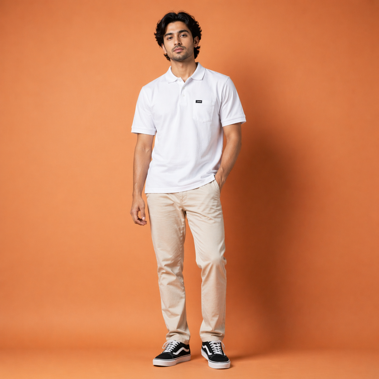 Men's Solid Cotton Half Sleeve Collared Polo T-Shirt - Image 5