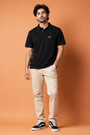 Men's Solid Cotton Half Sleeve Collared Polo T-Shirt