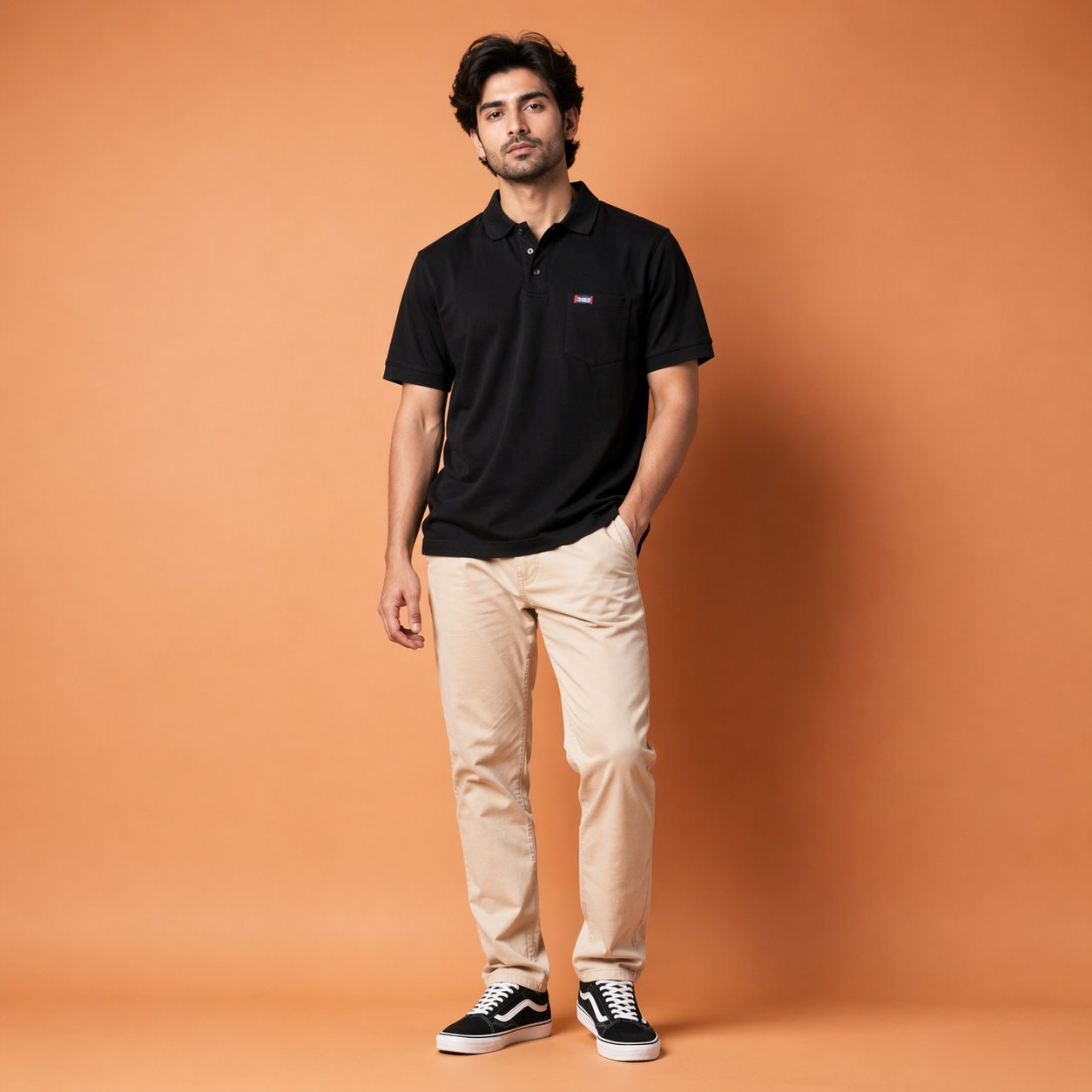 Men's Solid Cotton Half Sleeve Collared Polo T-Shirt