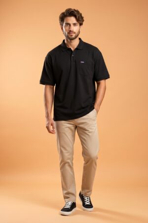 Men's Solid Cotton Half Sleeve Collared Polo T-Shirt