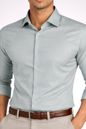 Men’s Light Blue Formal Shirt | 100% Giza Cotton Shirt | Slim Fit Formal & Office Wear Shirt for Men