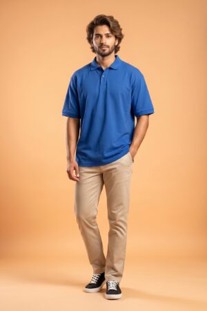 Men's Solid 100% Cotton Half Sleeve Collared Polo T-Shirt