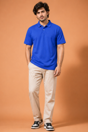 Men's Solid Dryfit Half Sleeve Collared Polo T-Shirt
